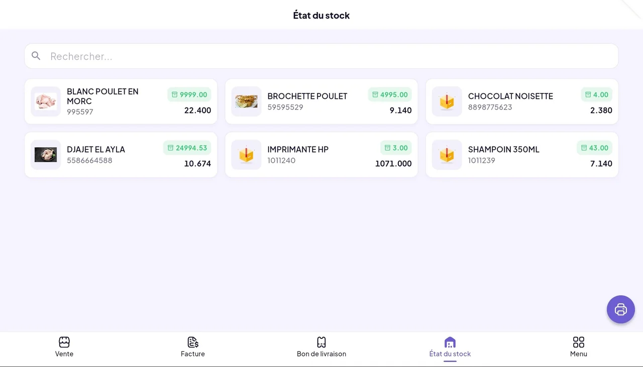 Stock status in Swifto POS